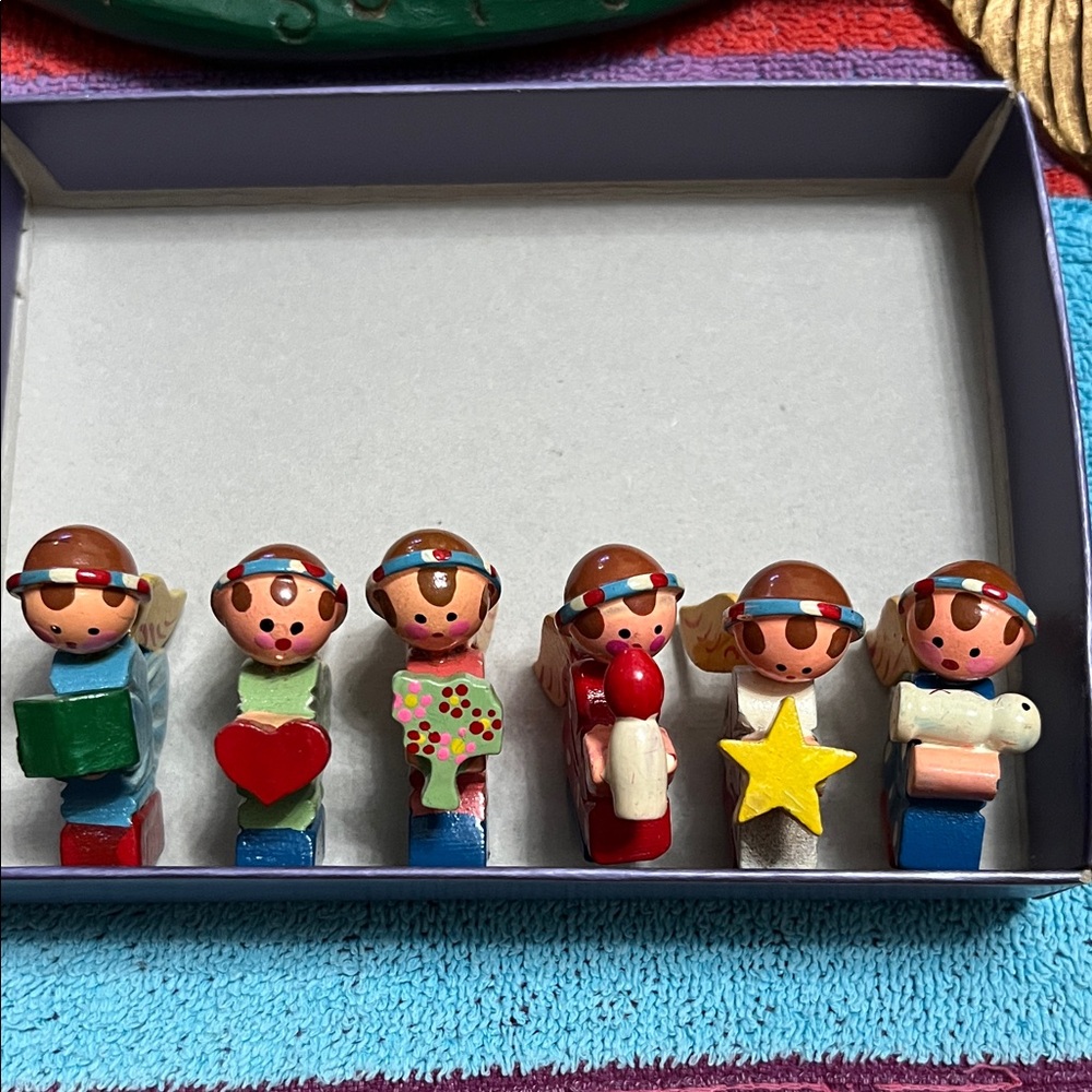 Set of Wooden Angel Ornaments - made in Japan